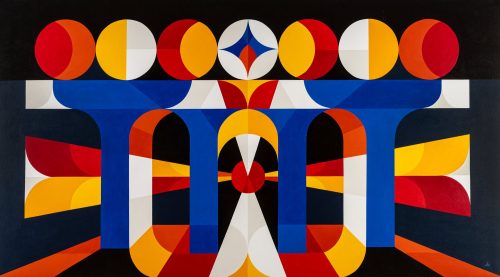 REMED, Solar Flare, 2023, acrylique sur toile, 108 x 197 cm