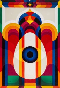 REMED, Huevo Cosmico, 2025, acrylique sur toile, 151 x 102 cm