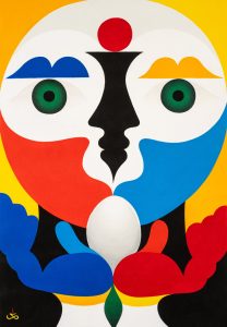REMED, Visage jaune, 2026, acrylique sur toile, 75 x 52 cm